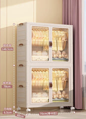 Baby’s Bedroom Closets Wardrobe Clothes Folding Bins Transparent Visual Cabinets Stable Load-bearing Clothes Organizer Rack