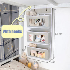Dorm Bed Hook Hanging Storage Bag No Drill Under Bed Headboard Organizer Bedroom Bedside Rack For Student Dormitory Home Use