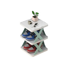 Detachable Folding Shoe Racks Plastic Space Saving Multi Layer Simple Shoes Shelf Dustproof Removable Color Shoe Cabinet