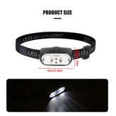 Portable XPE+LED Motion Sensor Headlight Rechargeable HeadLamp Flashlight Front Light for Camping Hiking Emergency Lantern Torch