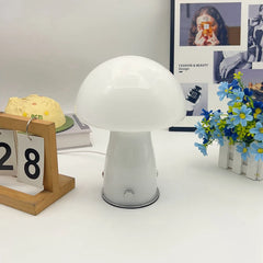 Nordic Vintage High Appearance Level Mushroom Table Lamp Girls Ambient Light for Bedroom Bedside Plug in Creative Reading Night