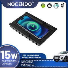 For Audi Q3 Car Wireless Charger 15W Fast Charging Pad Compatible with Android & iPhone Accessories 2015-2022 Models