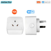 AU New Zealand Plug Tuya Smart WiFi 16A APP Monitor Power Consumption Timing Remote Control ON OFF Works with Google Home Alexa