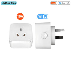 AU New Zealand Plug Tuya Smart WiFi 16A APP Monitor Power Consumption Timing Remote Control ON OFF Works with Google Home Alexa