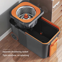 Spin Mop Bucket with 6 Extra Refills Heads Extended Handle Floor Cleaner Household Cleaning Automatic Spin Mop for Home Cleaning