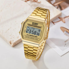 Digital Watches for Women Luxury Gold Ladies Sport Watch reloj mujer Stainless steel Electronic Watch Alarm Clocks Gifts