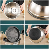 5pcs Set Stainless Steel Mixing Bowl with Lid - Rust-Resistant, Non-Slip Base, for Baking and Cooking, Kitchen Essentials
