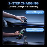 Magnetic Wireless Car Charger Mount Vacuum Suction Cup Phone Holder Stand For iPhone 17 16 15 14 13 12 Pro Max Fast Charging
