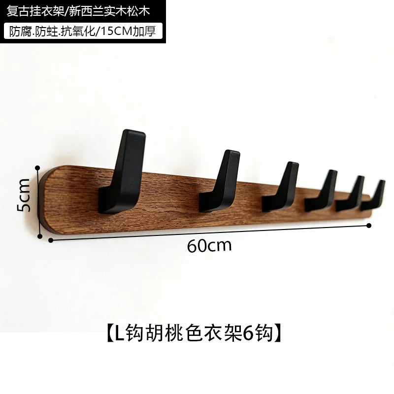 Walnut Color Hook Clothes Hat Wall Hanging Closet Door Entry l Coat Hook Retro Chinese Sle Batoom Organizer Tool