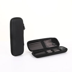 1pc Black Cosmetic Bag Waterproof Double Zipper Makeup Brushes Case Women Storage Bags Portable Travel Brush Holder Makeup Case