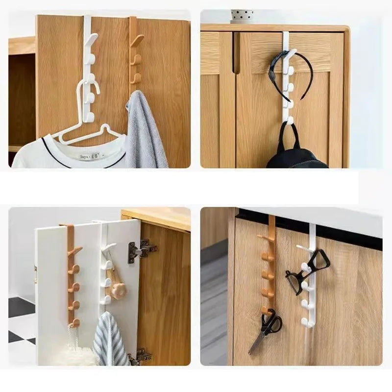 Bedroom Door Hanger Clothes Plastic Portable Home Storage Organization Hooks Hanging Rack Over Door Purse Holder For Bags Rails