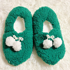 Home House Slipper Women Winter Warm Plush Thick Heart Love None Grip Soft Cute Funny Indoor Female Fluffy Floor Shoe Flat Fuzzy
