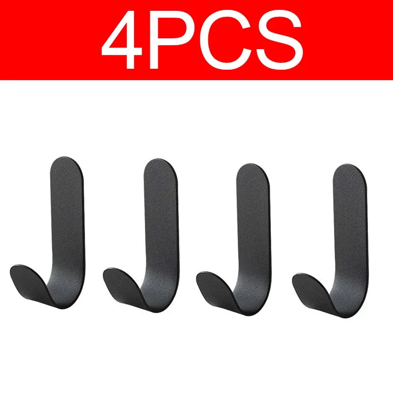 Self Adhesive Strong Wall Hooks Towel Hook Door Hanger Key Bag Coat Hook Holder Kitchen Bathroom Accessories Home Organizer