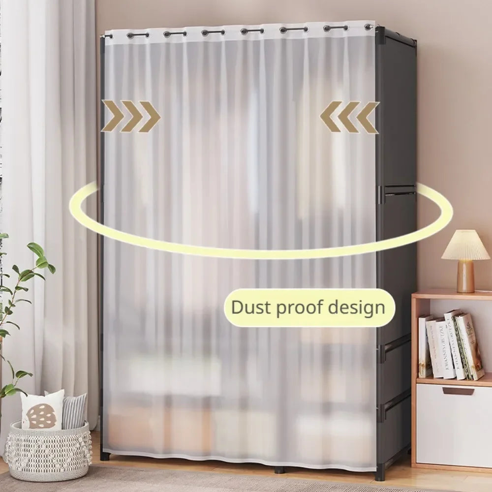 Home Furniture Simple Wardrobe Storage Closet Cabinet Large Capacity Durable Clothe Cabinetdustproof And Economical Wardrobe Bed