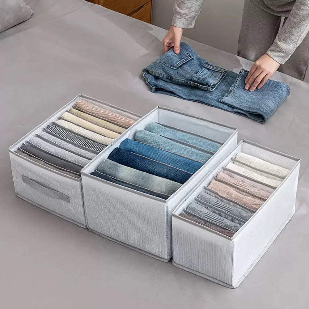6-12 Grid Optional Foldable Drawer Storage Box for Clothes Pants Home Wardrobe Organizer