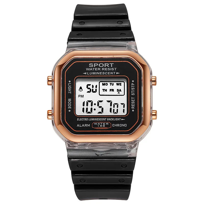 Fashion LED Electronic Watch Brand Student Transparent Candy Multicolor Ladies Sports Waterproof Wirstwatch Clock Gift Relógio