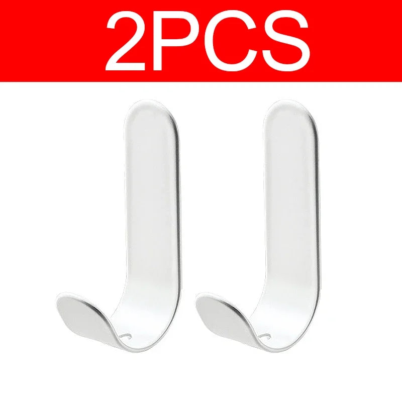 Self Adhesive Strong Wall Hooks Towel Hook Door Hanger Key Bag Coat Hook Holder Kitchen Bathroom Accessories Home Organizer