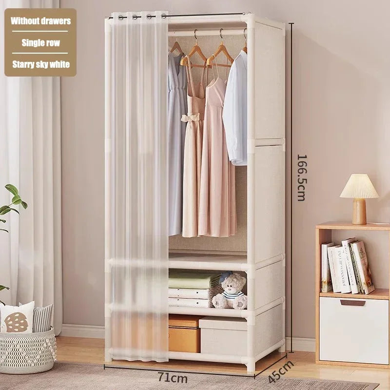 Home Furniture Simple Wardrobe Storage Closet Cabinet Large Capacity Durable Clothe Cabinetdustproof And Economical Wardrobe Bed