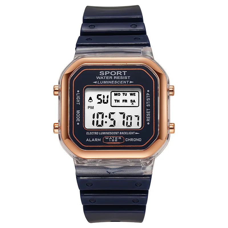 Fashion LED Electronic Watch Brand Student Transparent Candy Multicolor Ladies Sports Waterproof Wirstwatch Clock Gift Relógio