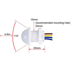 2PCS Smart PIR Sensor Detector Switch 110V 220V Human Body Infrared Motion Sensor Indction Auto On Off Light Switches