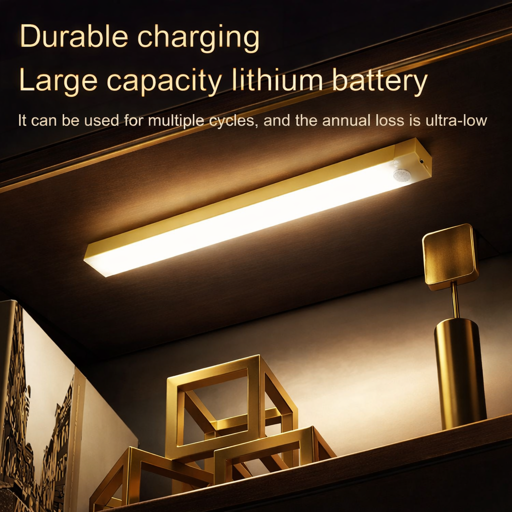 LED Motion Sensor Light Wireless LED Night Light Type C Rechargeable Light Cabinet Wardrobe Lamp Staircase Backlight For Kitchen