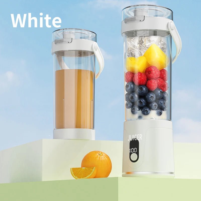 Portable Blender 600ML Electric USB Rechargeable Juicer for Smoothies Fruits Personal Mini Juicer for Travel Outdoor Fitness