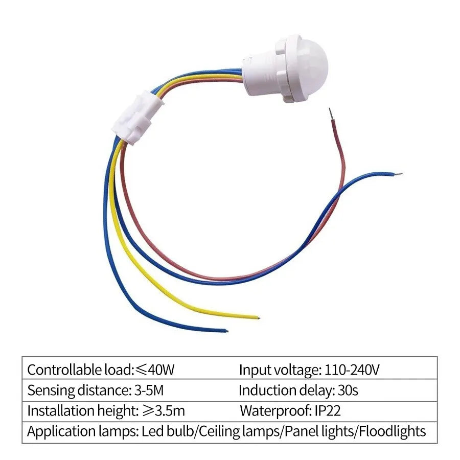 2PCS Smart PIR Sensor Detector Switch 110V 220V Human Body Infrared Motion Sensor Indction Auto On Off Light Switches