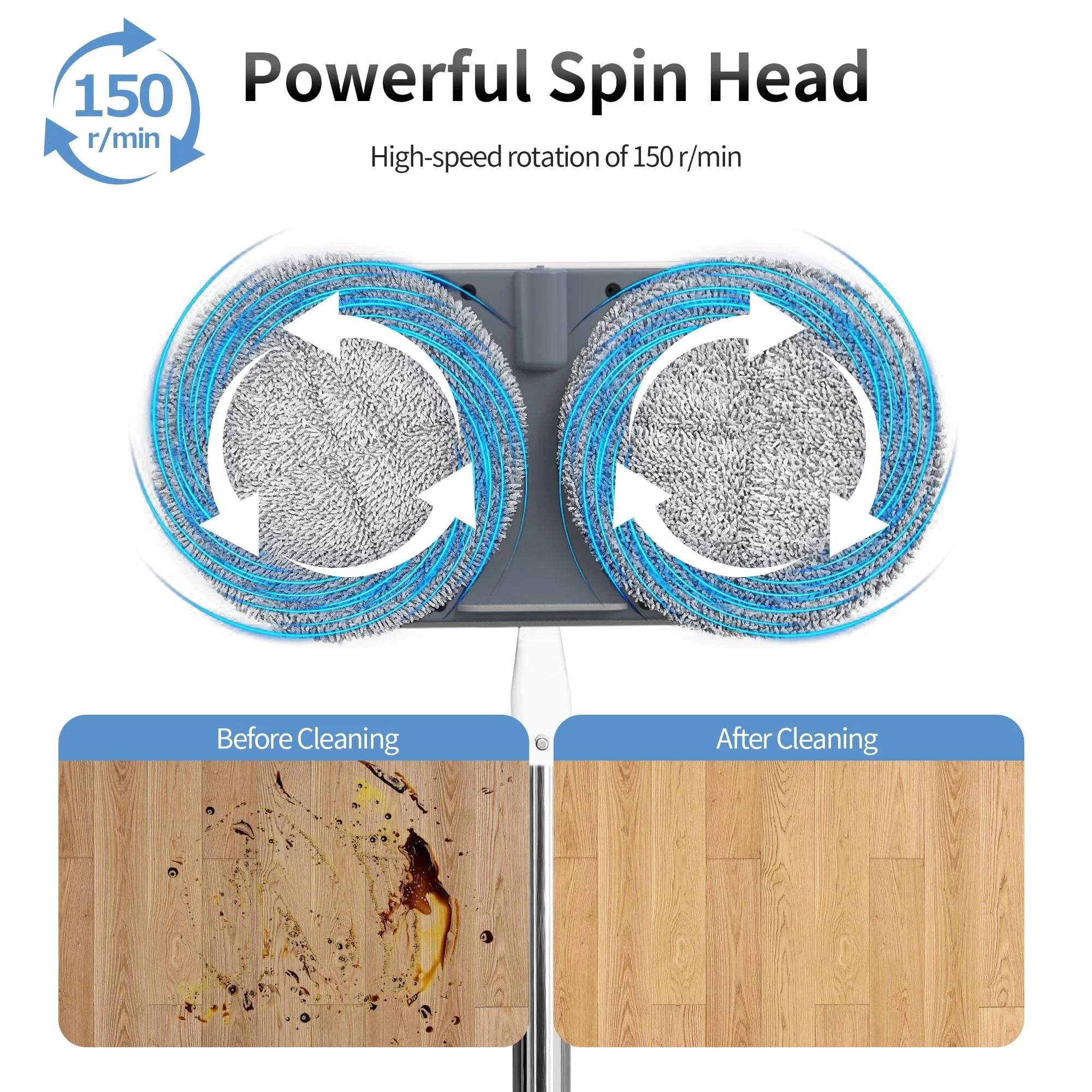 2025 Cordless Rechargeable Floor Cleaner - Electric Mop with Water Tank & Spray Function, Adjustable Rod for Deep Cleaning