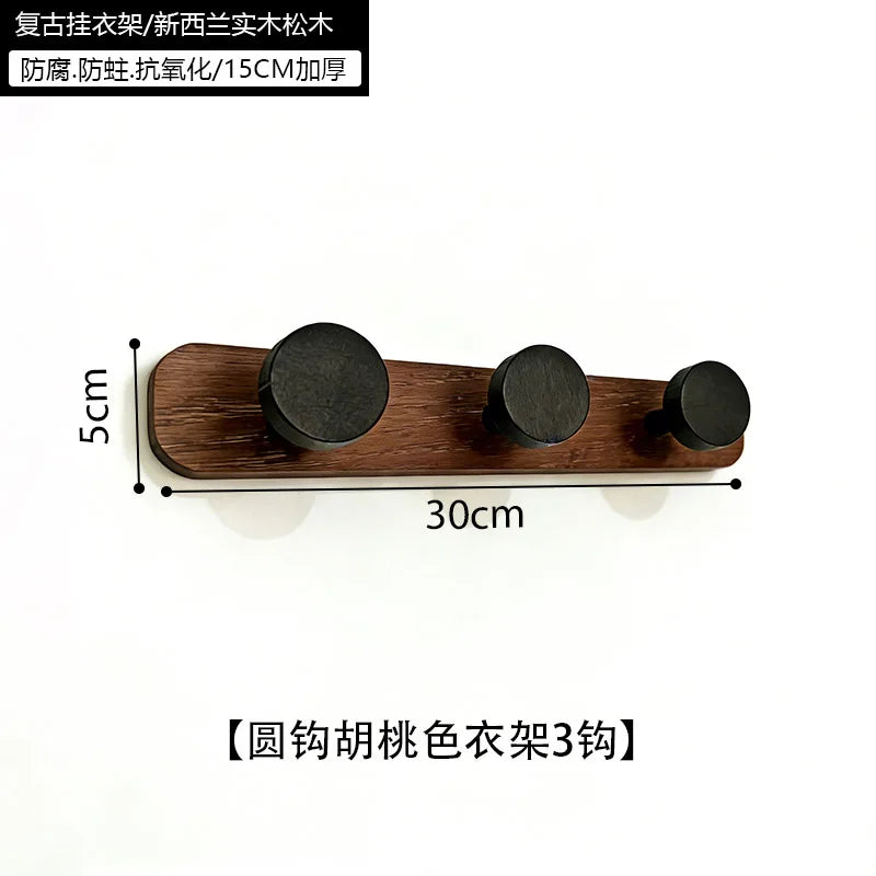 Walnut Color Hook Clothes Hat Wall Hanging Closet Door Entry l Coat Hook Retro Chinese Sle Batoom Organizer Tool
