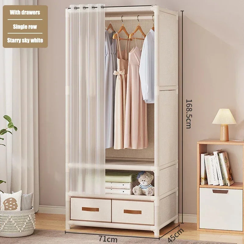 Home Furniture Simple Wardrobe Storage Closet Cabinet Large Capacity Durable Clothe Cabinetdustproof And Economical Wardrobe Bed