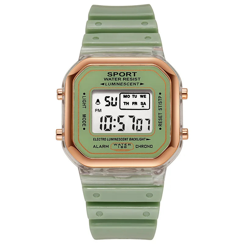 Fashion LED Electronic Watch Brand Student Transparent Candy Multicolor Ladies Sports Waterproof Wirstwatch Clock Gift Relógio