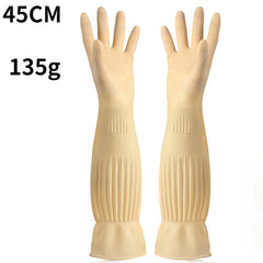 1Pair Lengthen Dishwashing Cleaning Gloves  Silicone Rubber Dish Washing Glove for Household Scrubber Kitchen Clean Tool