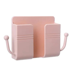 1pc Wall Mount Phone Holder Self-Adhesive Wall Organizer Storage Box Plastic Charging Phone Stand Brackets No Punching Holders