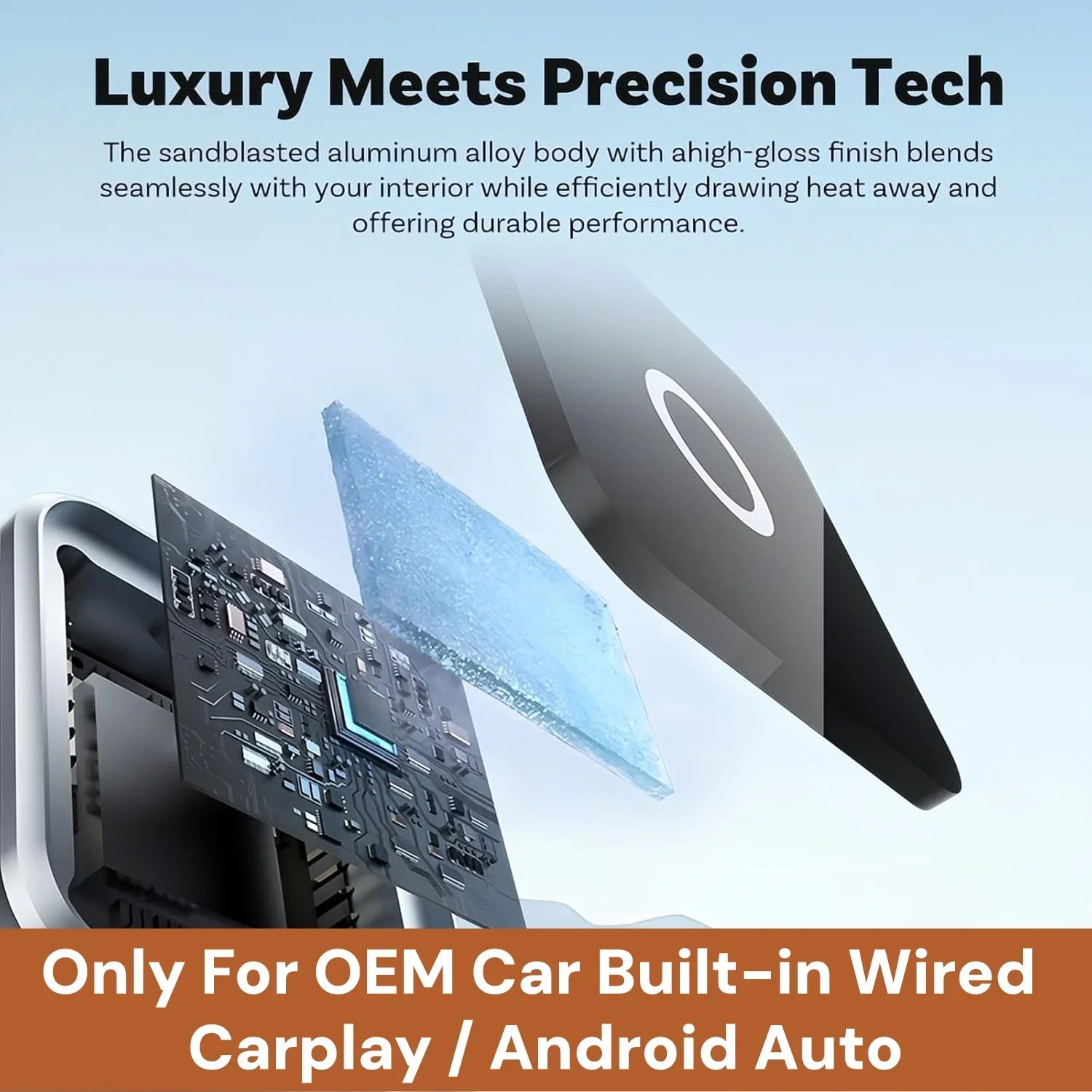 2 in 1 Wireless CarPlay Android Auto Adapter Smart USB Dongle Auto Connect Plug & Play for iPhone and Android Factory Wired Cars