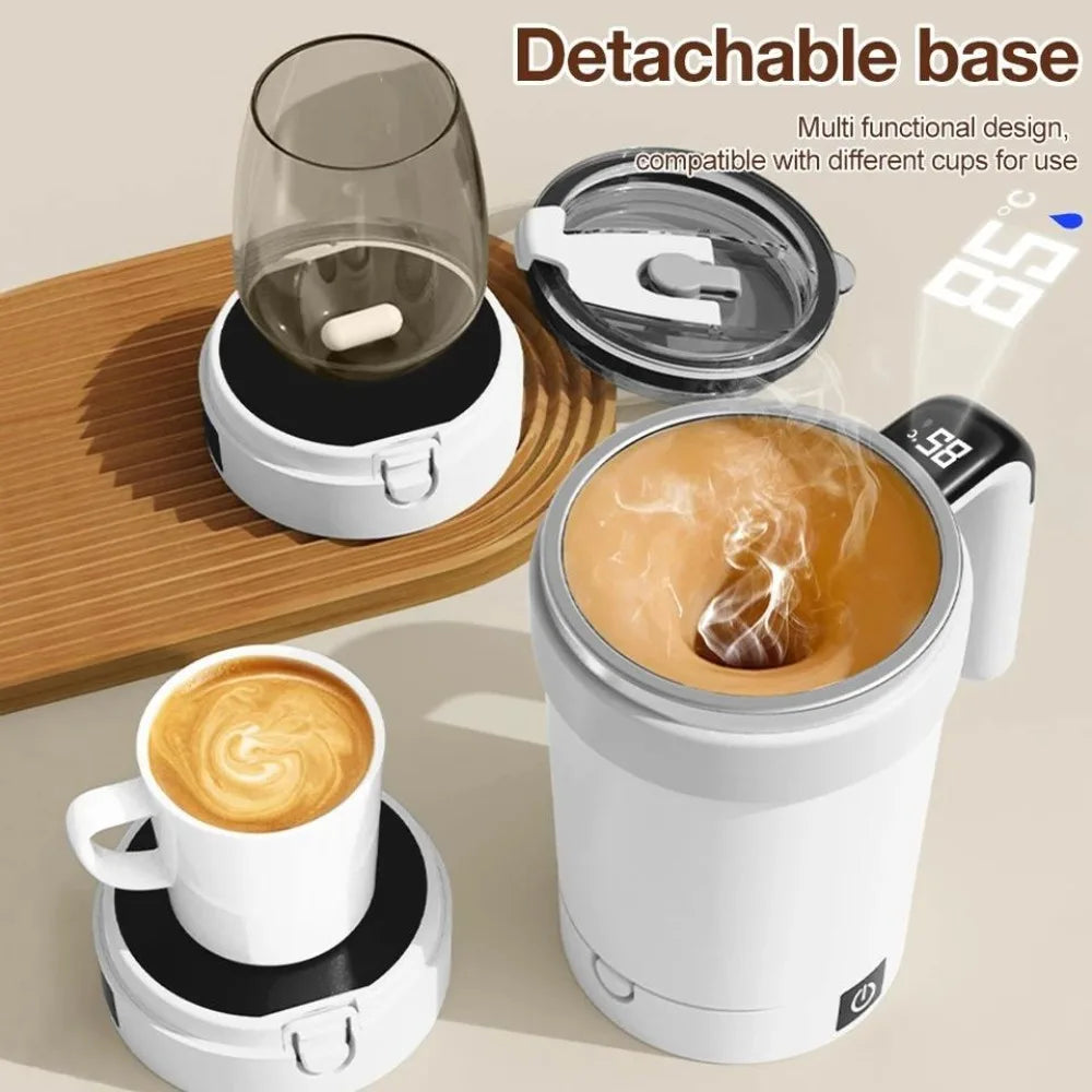 Automatic Stirring Cup Rechargeable Magnetic Mixer Electric Stirring Mugs Stainless Steel Coffee Mug Rotating Magnetic Tumbler