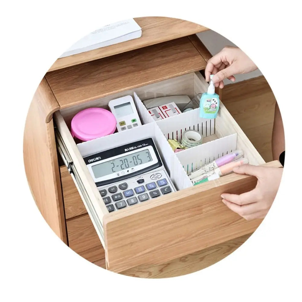 5Pcs Adjustable Drawer Divider DIY Household Combination Partition Board Space-saving Storage Organizer Cabinet Closet Separator