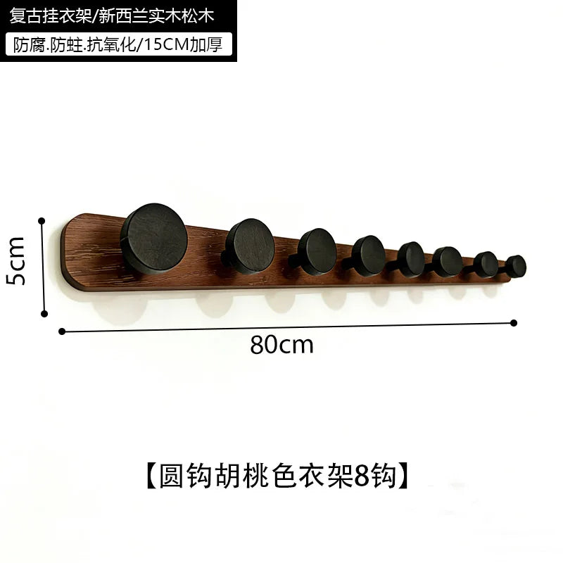 Walnut Color Hook Clothes Hat Wall Hanging Closet Door Entry l Coat Hook Retro Chinese Sle Batoom Organizer Tool
