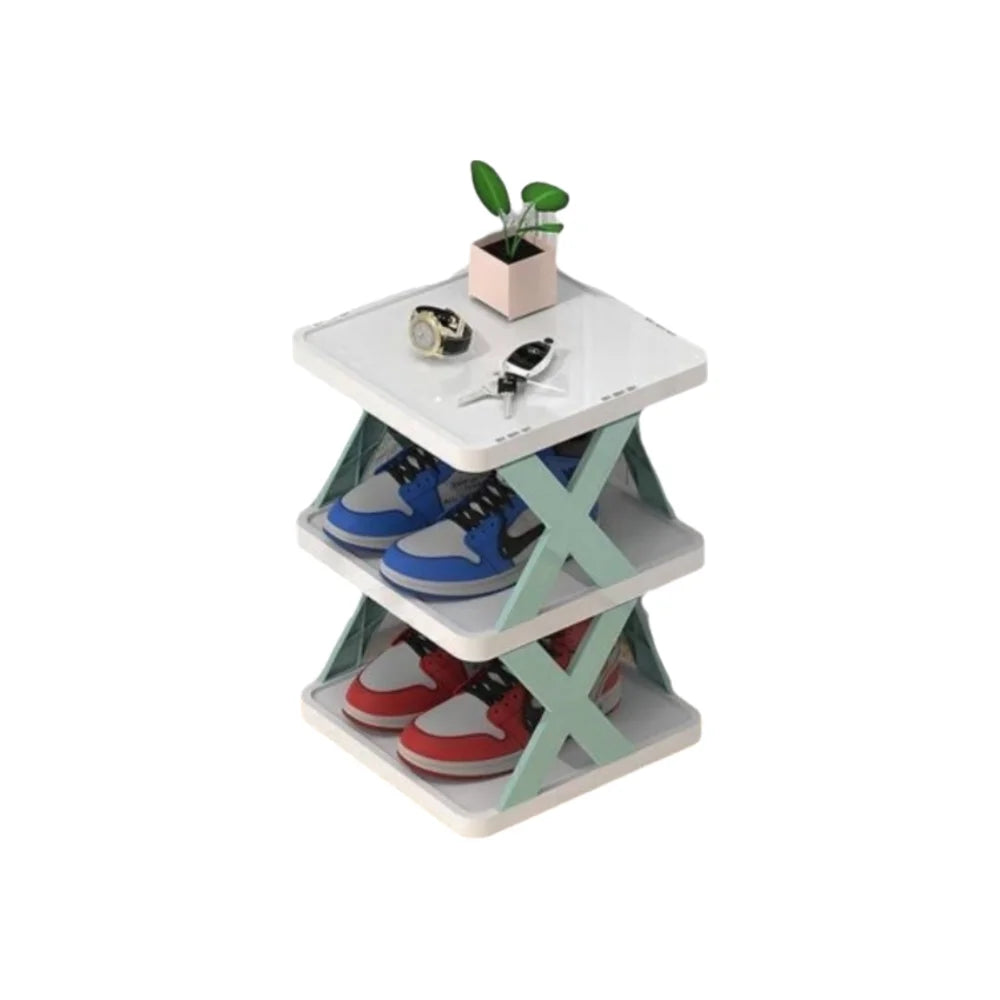 Detachable Folding Shoe Racks Plastic Space Saving Multi Layer Simple Shoes Shelf Dustproof Removable Color Shoe Cabinet