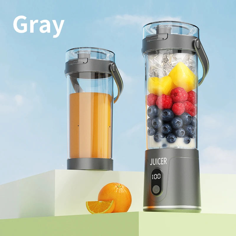 Portable Blender 600ML Electric USB Rechargeable Juicer for Smoothies Fruits Personal Mini Juicer for Travel Outdoor Fitness