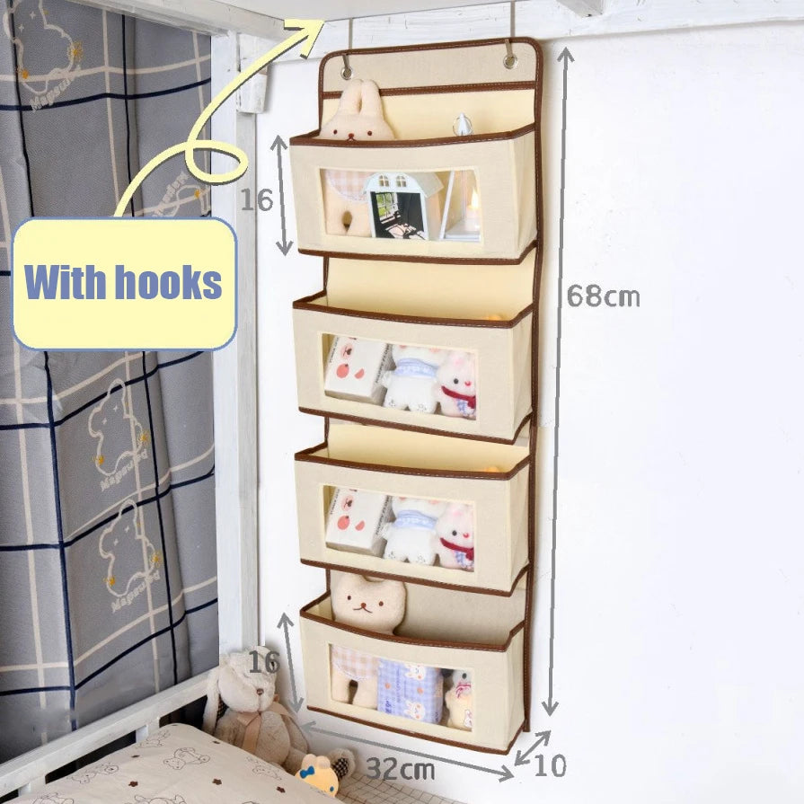 Dorm Bed Hook Hanging Storage Bag No Drill Under Bed Headboard Organizer Bedroom Bedside Rack For Student Dormitory Home Use