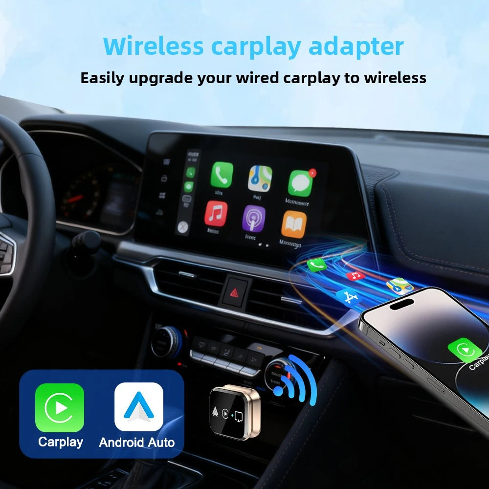 4in1 Smart Wireless CarPlay Adapter USB Auto Connect Plug & Play for iPhone, Android USB Change the car Support screen mirroring