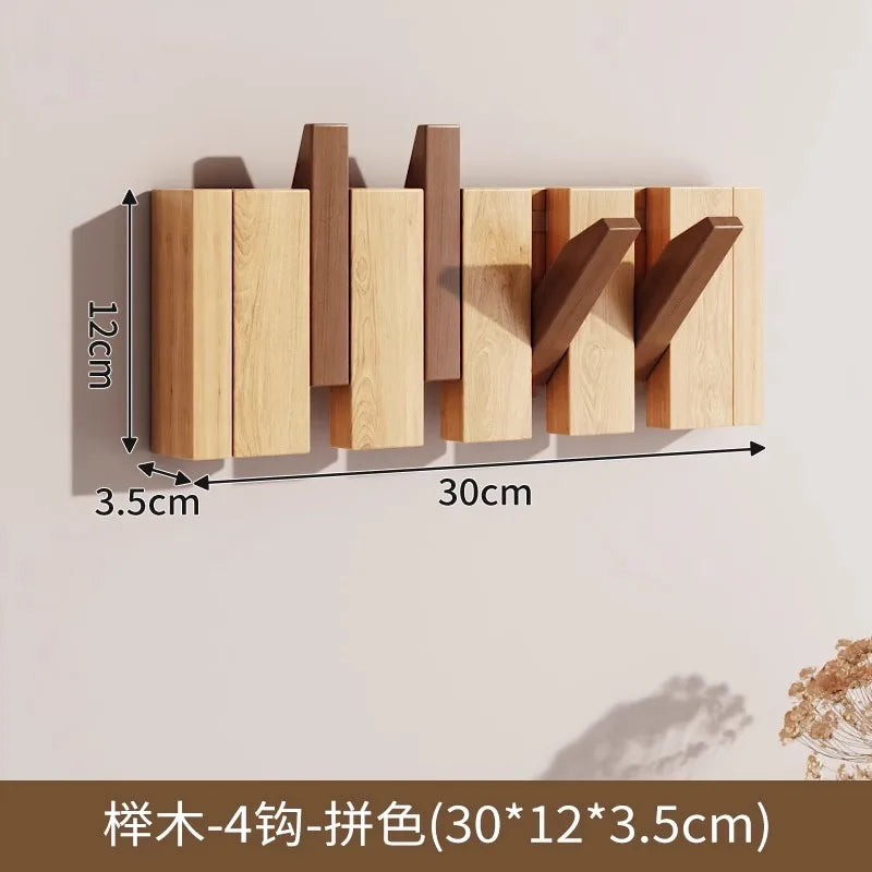 Wooden PianoKey Coat Hanger Rack - NoDrill Wall/Door Mount Entryway Hooks - Creative Wooden Hanging Organizer for Clothes & Keys