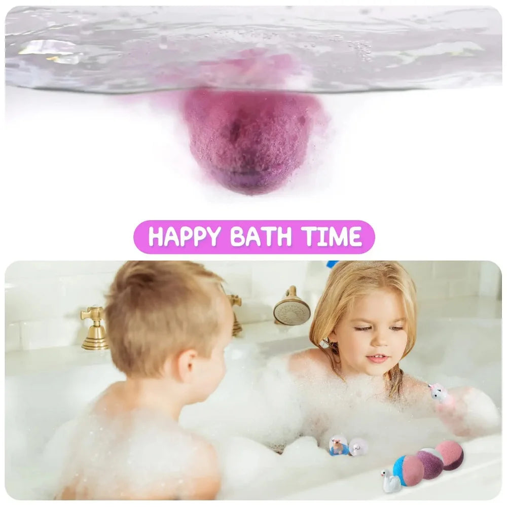 15Pcs/Pack Children Bath Bombs Gift Set Plant Essential Oil Bath Ball Included Toys for Bubble Spa Bath