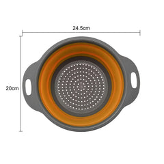 Drain Basket Silicone Vegetable Fruits Washing Drain Basket Folding Colander Strainer Collapsible Drainer Kitchen Tool Acetamide