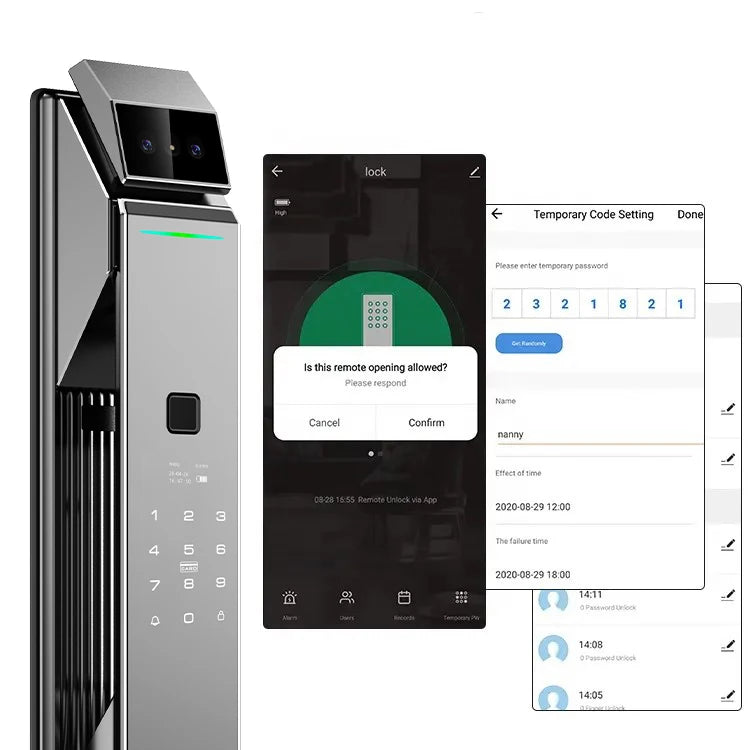 Face Smart Doorbell Lock Fingerprint Keyless Entry Door Lock Front Door Smart Lock with Code - Smart Lock with APP Control