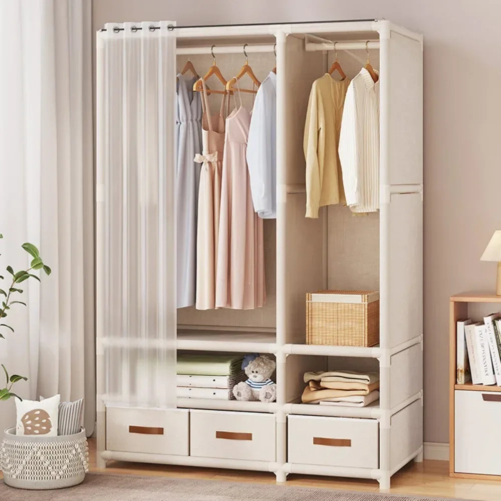 Home Furniture Simple Wardrobe Storage Closet Cabinet Large Capacity Durable Clothe Cabinetdustproof And Economical Wardrobe Bed