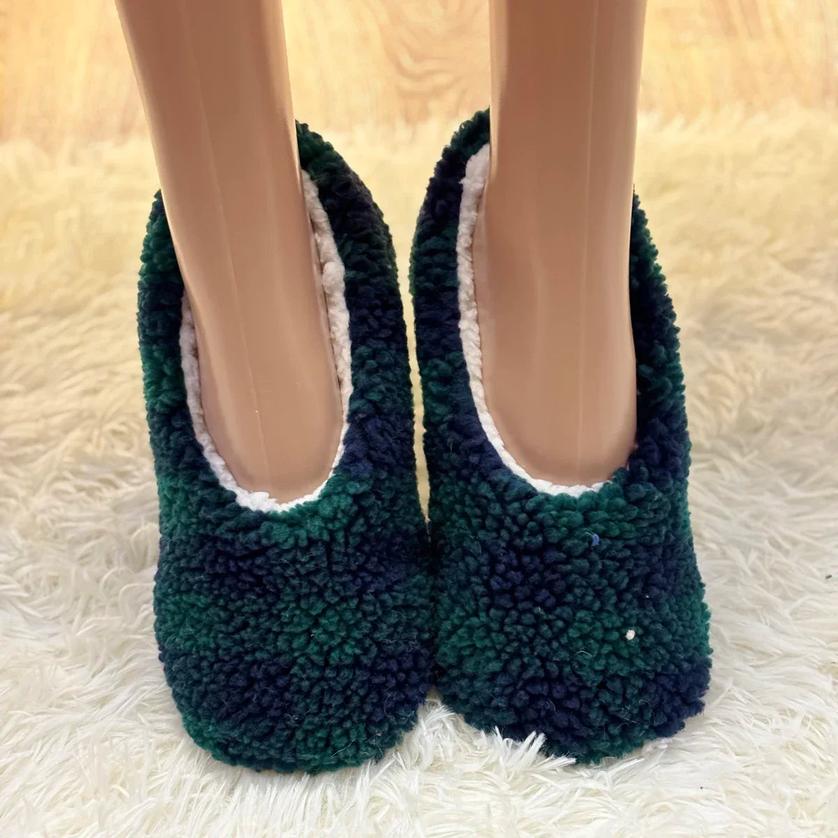 Home House Slipper Women Winter Warm Plush Thick Heart Love None Grip Soft Cute Funny Indoor Female Fluffy Floor Shoe Flat Fuzzy
