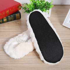 Home House Slipper Women Winter Warm Plush Thick Heart Love None Grip Soft Cute Funny Indoor Female Fluffy Floor Shoe Flat Fuzzy