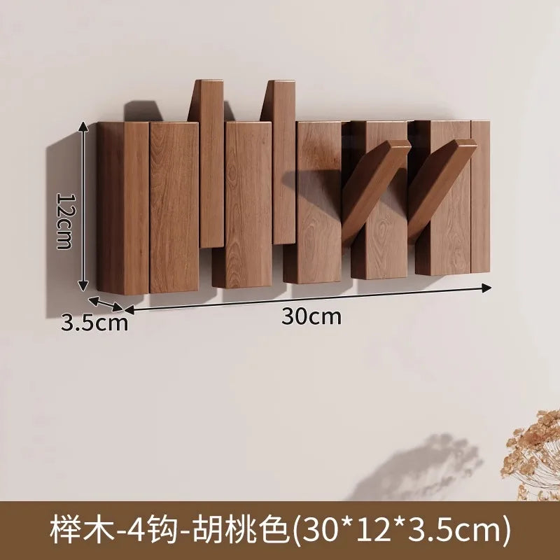 Wooden PianoKey Coat Hanger Rack - NoDrill Wall/Door Mount Entryway Hooks - Creative Wooden Hanging Organizer for Clothes & Keys