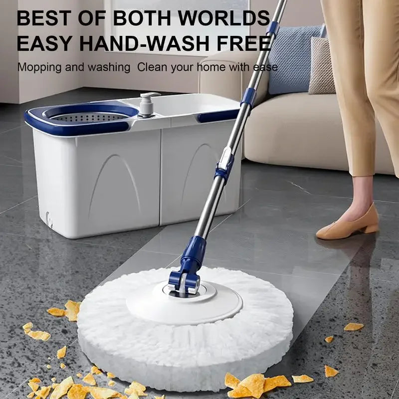 Mop And Bucket Set With Wringer Adjustable Handle Spinner Detachable Mop Bucket Set Wet Dry Floor Cleaning System Labor-Saving